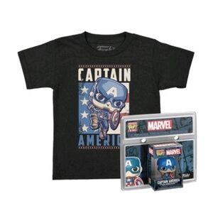 Funko Captain America T-Shirt - Black, Blue, Red